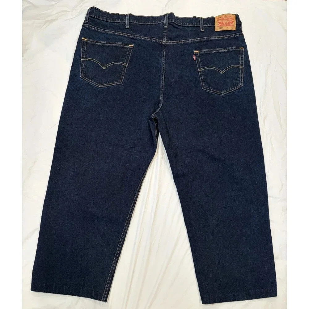 Levi's 550 Jeans Men's 50x29 (Actual 48x26) Blue Dark Wash Relaxed Fit Stretch